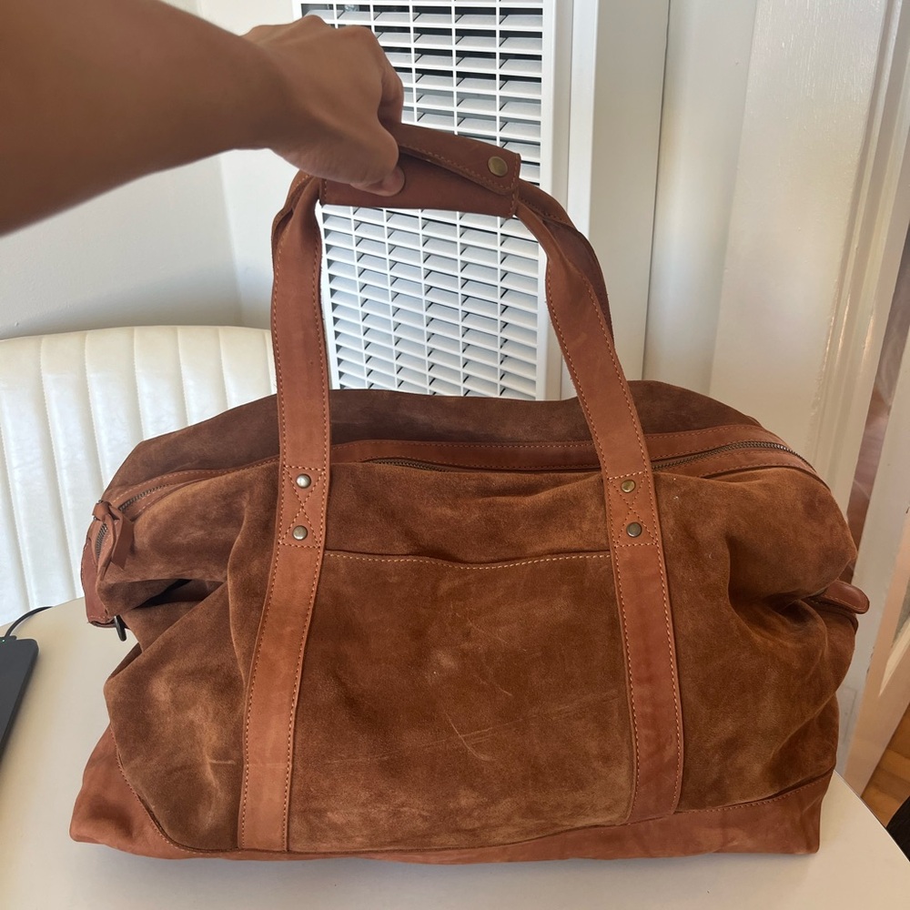 Brown Suede Men's Travel Bag Duffle